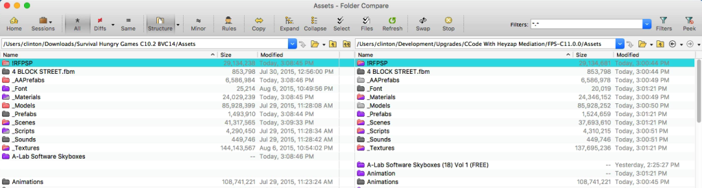 Shows base folders set